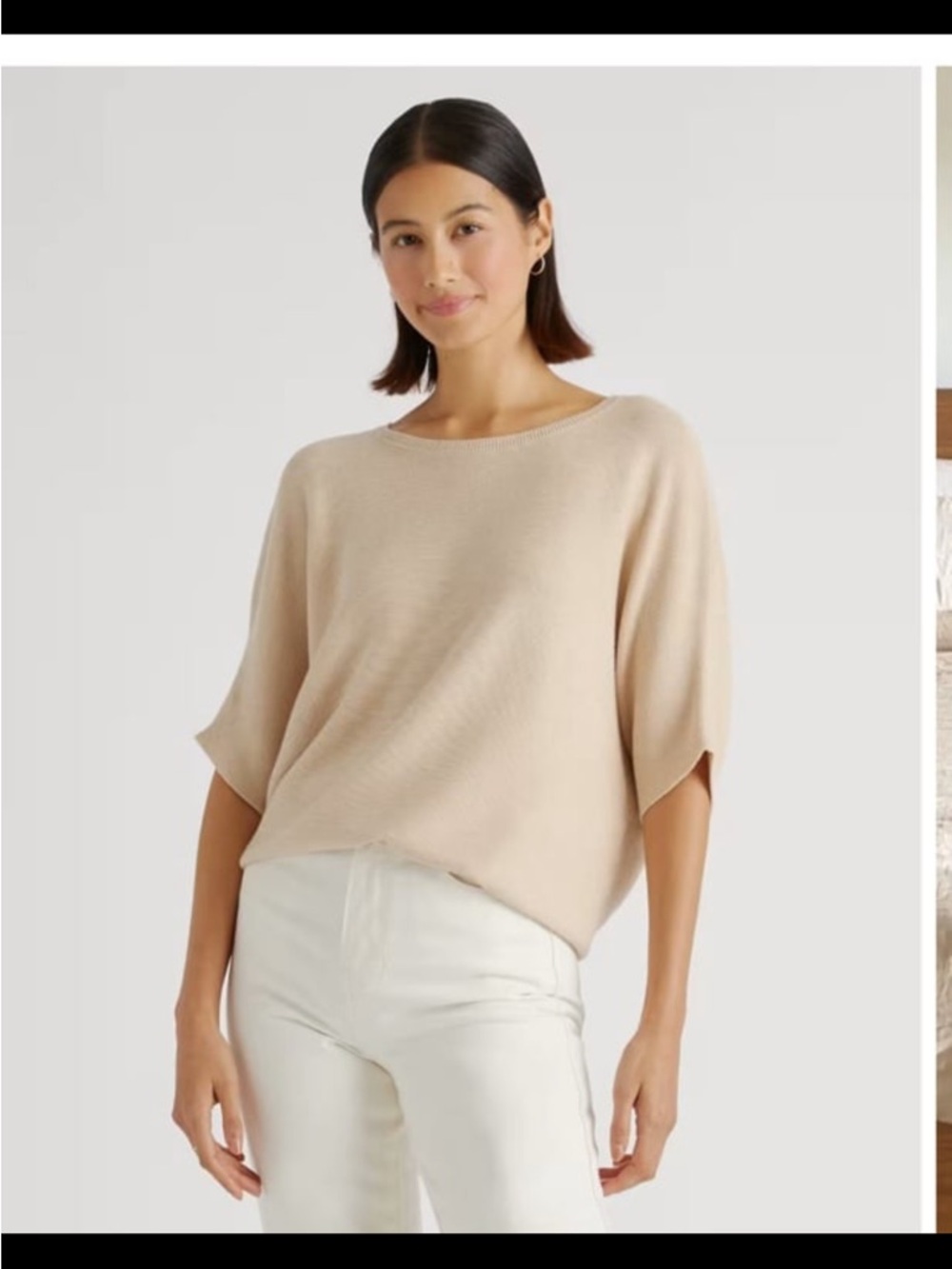 Quince | Cashmere Organic Cotton Dolman Short Sleeve Sweater Womens Medium